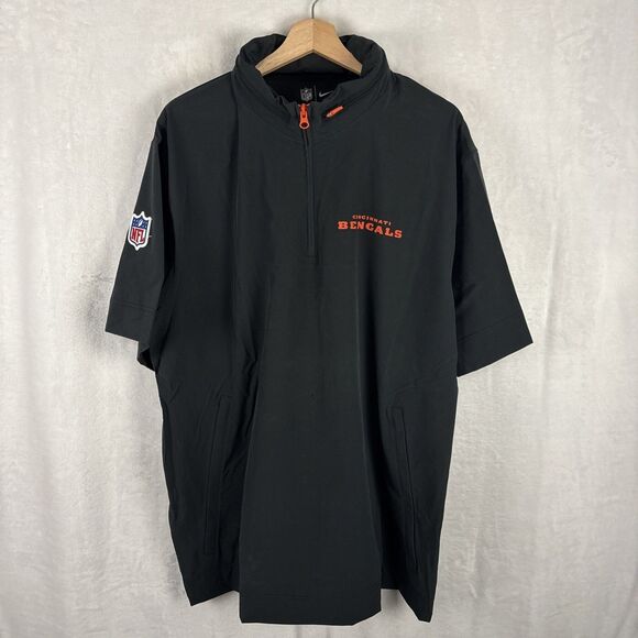 Nike Cincinnati Bengals On Field Team Issue Jacket Short Sleeve FQ9426-010 Sz XL - Picture 1 of 7